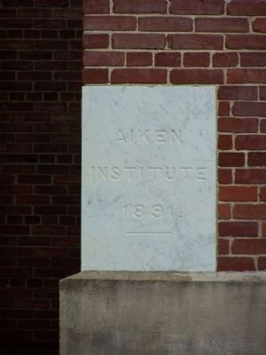 "Aiken Institute 1891" Cornerstone image. Click for full size.