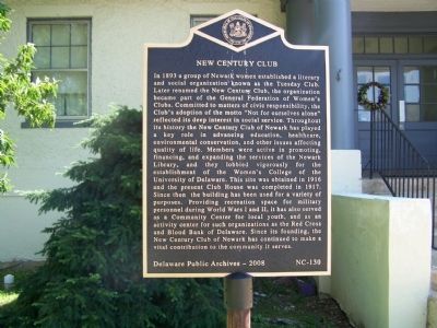 New Century Club Marker image. Click for full size.
