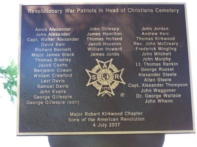 Revolutionary War Patriots in Head of Christiana Cemetery image. Click for full size.