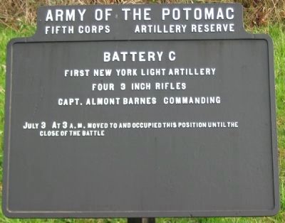 Battery C, First New York Light Artillery Tablet. Click for full size. Battery C, First New York Light Artillery Tablet image. Click for full size.