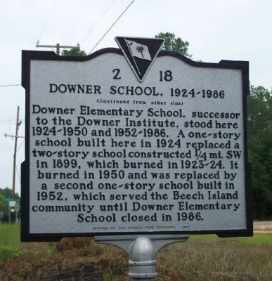 Downer School, 1924–1986 Marker image. Click for full size.