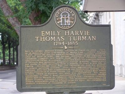 Emily Harvie Thomas Tubman 1794-1885 Marker image. Click for full size.