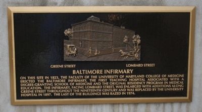Baltimore Infirmary Marker image. Click for full size.