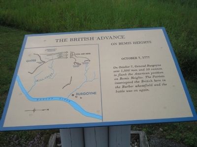 The British Advance on Bemis Heights Marker image. Click for full size.