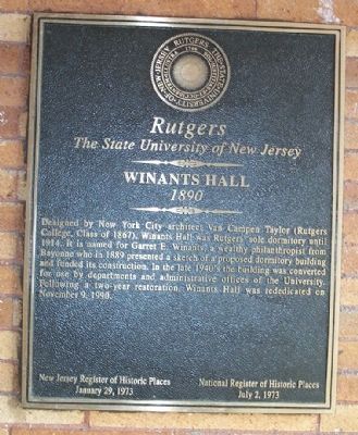 Winants Hall Marker image. Click for full size.