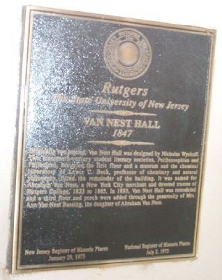 Van Nest Hall Marker image. Click for full size.