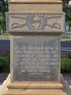 Aiken County Confederate Monument (south face). Click for full size. Aiken County Confederate Monument (south face) image. Click for full size.