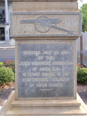 Aiken County Confederate Monument (north face). Click for full size. Aiken County Confederate Monument (north face) image. Click for full size.