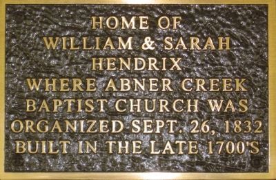 Abner Creek Baptist Church Marker. Click for full size. Abner Creek Baptist Church Marker image. Click for full size.