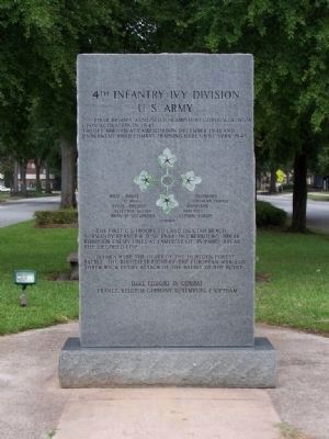 4th Infantry ( Ivy ) Division Marker, East face. Click for full size. 4th Infantry ( Ivy ) Division Marker, East face image. Click for full size.