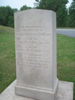 Brig. Gen. Abraham Ten Broeck Marker. Click for full size. Brig. Gen. Abraham Ten Broeck Marker image. Click for full size.