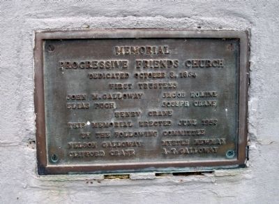 Progressive Friends Church - Memorial Marker image. Click for full size.