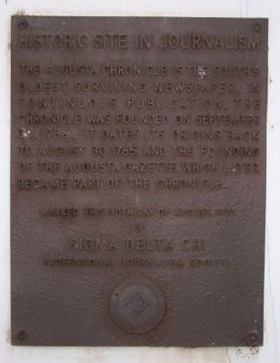 Historic Site In Journalism Marker. Click for full size. Historic Site In Journalism Marker image. Click for full size.
