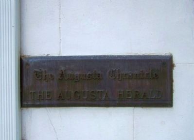 The Augusta Chronicle The Augusta Herald, Plaque at left of doorway image. Click for full size.