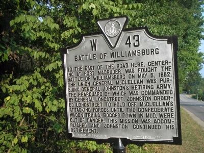 Battle of Williamsburg Marker. Click for full size. Battle of Williamsburg Marker image. Click for full size.