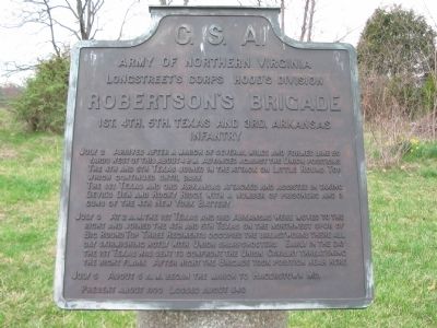 Robertson's Brigade Tablet. Click for full size. Robertson's Brigade Tablet image. Click for full size.