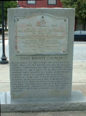 First Baptist Church Convention Marker image. Click for full size.