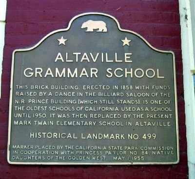 Altaville Grammar School Marker image. Click for full size.