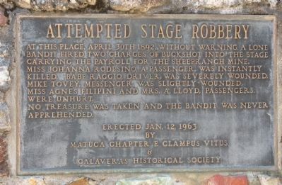 Attempted Stage Robbery Marker image. Click for full size.