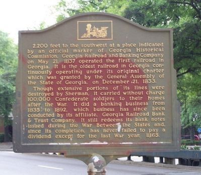 Untitled (Georgia Railroad and Banking Company) Marker. Click for full size. Untitled (Georgia Railroad and Banking Company) Marker image. Click for full size.