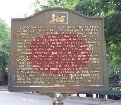 Untitled (Georgia Railroad and Banking Company) Marker image. Click for full size.
