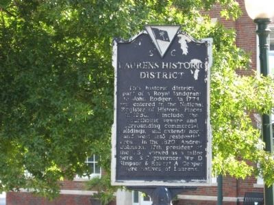 Laurens Historic District Marker image. Click for full size.