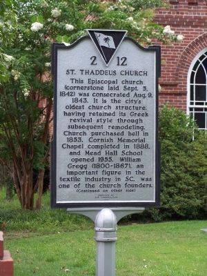 St. Thaddeus Church Marker </b>(front). Click for full size. St. Thaddeus Church Marker </b>(front) image. Click for full size.