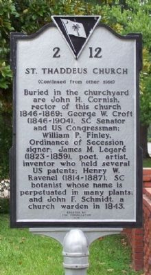 St. Thaddeus Church Marker </b>(reverse) image. Click for full size.