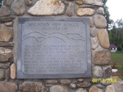 Mountain View School Marker. Click for full size. Mountain View School Marker image. Click for full size.