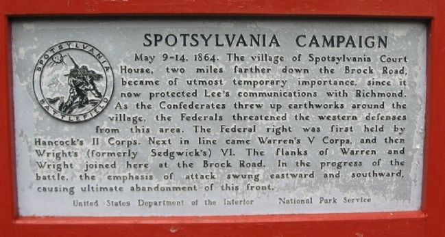 Spotsylvania Campaign Marker. Click for full size. Spotsylvania Campaign Marker image. Click for full size.