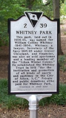 Whitney Park Marker. Click for full size. Whitney Park Marker image. Click for full size.