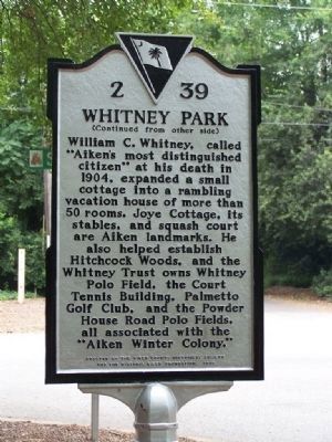 Whitney Park Marker , side 2. Click for full size. Whitney Park Marker , side 2 image. Click for full size.