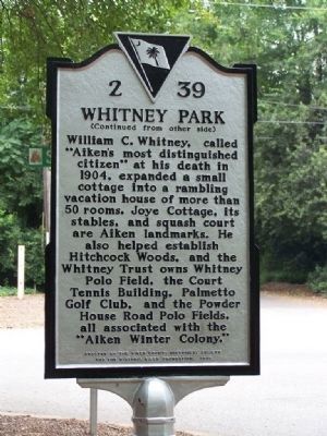 Whitney Park Marker , side 2 image. Click for full size.
