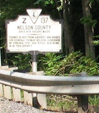 Nelson County Marker. Click for full size. Nelson County Marker image. Click for full size.