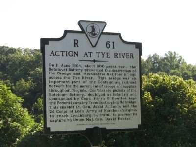 Action at Tye River Marker image. Click for full size.