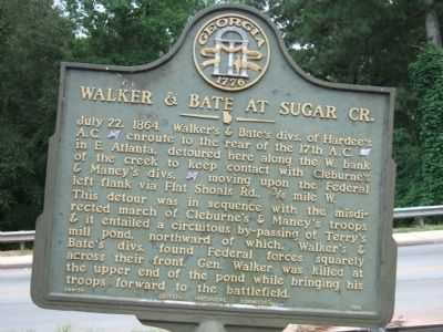 Walker & Bate at Sugar Cr. Marker. Click for full size. Walker & Bate at Sugar Cr. Marker image. Click for full size.