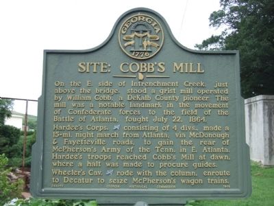 Site: Cobb’s Mill Marker. Click for full size. Site: Cobb’s Mill Marker image. Click for full size.