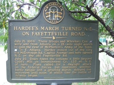 Hardees March Turned N.E. on Fayetteville Road Marker image. Click for full size.