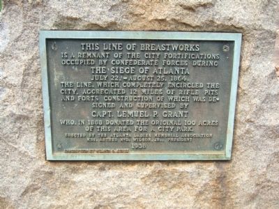 This line of breastworks Marker image. Click for full size.