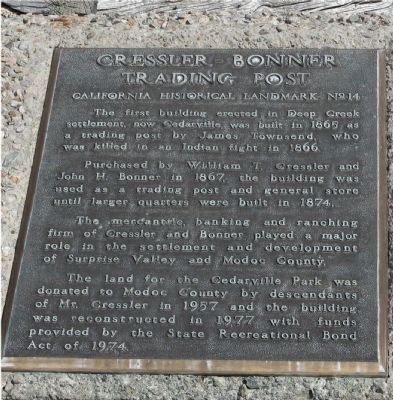 Cressler - Bonner Trading Post Marker. Click for full size. Cressler - Bonner Trading Post Marker image. Click for full size.