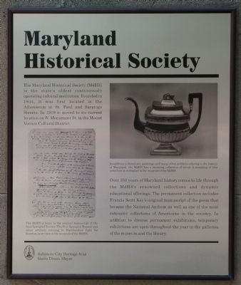 Maryland Historical Society Marker. Click for full size. Maryland Historical Society Marker image. Click for full size.
