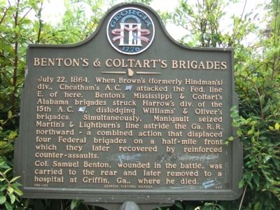 Benton's & Cotart's Brigades Marker. Click for full size. Benton's & Cotart's Brigades Marker image. Click for full size.