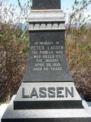 Peter Lassen Grave Marker. Click for full size. Peter Lassen Grave Marker image. Click for full size.