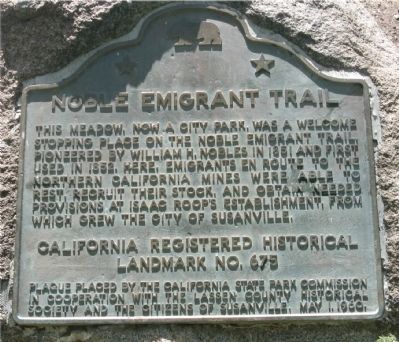 Noble Emigrant Trail Marker image. Click for full size.