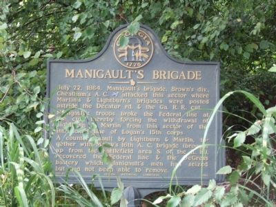Manigault's Brigade Marker. Click for full size. Manigault's Brigade Marker image. Click for full size.