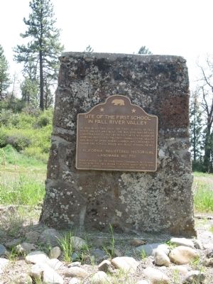 Site of First School in Fall River Valley Marker. Click for full size. Site of First School in Fall River Valley Marker image. Click for full size.