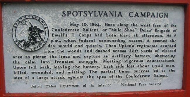 Spotsylvania Campaign Marker. Click for full size. Spotsylvania Campaign Marker image. Click for full size.