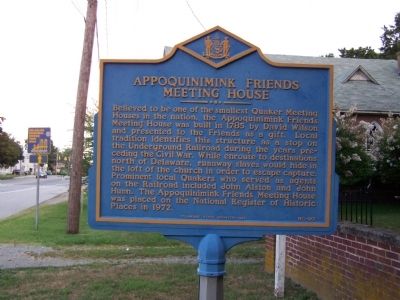 Appoquinimink Friends Meeting House Marker image. Click for full size.