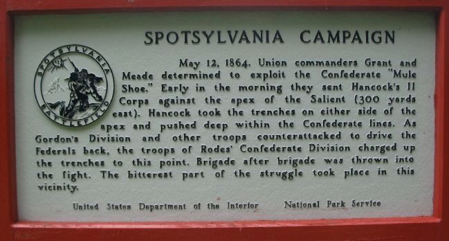 Spotsylvania Campaign Marker. Click for full size. Spotsylvania Campaign Marker image. Click for full size.
