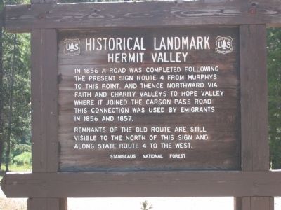Hermit Valley Marker. Click for full size. Hermit Valley Marker image. Click for full size.